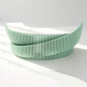 Comptoir de réception en fibre de verre courbé sur mesure, de luxe, au design artistique moderne, pour centre commercial et hall de club - Product Image 6