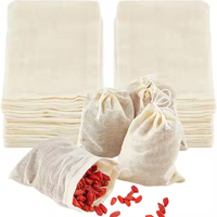 Sacs en Coton Personnalisés Réutilisables en Mousseline Bio à Cordon pour Conservation Alimentaire et Infusion de Thé Écologique