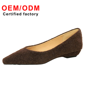 European American Damen Pumps gehärtete Einzels chuhe Vielseitige Büro Keil absatz Flacher Mund <span class=keywords><strong>Plain</strong></span> Pointed Toe Simple Stylish - Product Image 1
