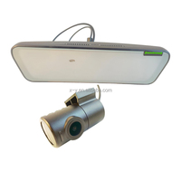 Cámara de Retrovisor con Pantalla de 9.66 Pulgadas, Doble Cámara Frontal y Trasera 1080P, Entrada de Video Bidireccional, Pantalla para Retrovisor de Auto