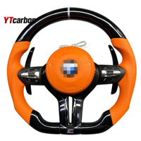 YTcarbon pour 1 3 5 6 X5 X6 Z4 E70 E71 E72 E82 E87 E89 E90 E92 E60 E61 E63 E64 Mise À Niveau Personnalisé Brillant Noir Volant En Cuir