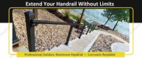 Système de garde-corps de terrasse et d'escalier modulaire en alliage d'aluminium ADA Handrail BH, moderne, balustrades, mains courantes, noir/blanc/bronze antique, durée de vie
