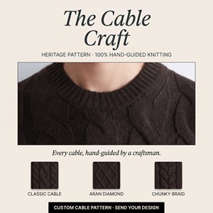 Suéter de <span class=keywords><strong>lana</strong></span> grueso de punto trenzado personalizado de manga larga con cuello redondo para hombre, jersey de punto para hombre, suéteres de invierno para hombre, suéter para hombre - Product Image 3