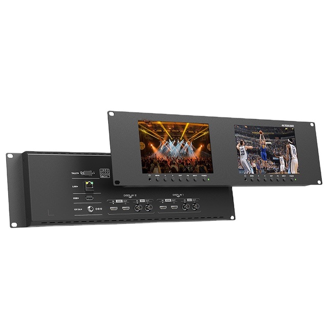 3RU Dual 7inch 1920x1280 Full HD IPS Monitor for Business with for Interface and 60Hz Refresh Rate