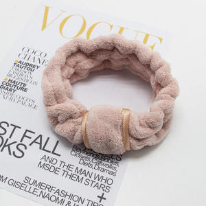 Cute Bowtie Facial Soft Coral Fleece Elastic Hairband Makeup <strong>Bath</strong> Headbands for Women Cosmetic &amp; Facial Spa - Product Image 6