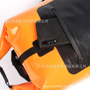 กระเป๋าเป้สะพายหลังกันน้ำพีวีซี 15 ลิตร กระเป๋าเก็บของแบบพับได้สำหรับผู้ใหญ่ สีส้ม - Product Image 3