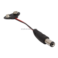DC 5.5*2.1mm 3.5mm 암 전원 어댑터 12cm 6F22 T-형 9V 배터리 버튼 배터리 캡