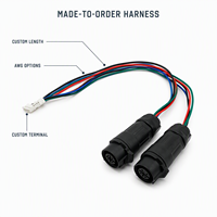 Connecteur étanche femelle LP12 à 4 broches avec câble, prise à déconnexion rapide M12 IP68 IPX9K pour alimentation et signal extérieurs