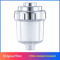 Filtre de douche pour douchettes à main, finition chromée, design moderne, purificateur d'eau en coton PP cinq microns, élimination de la rouille et de la boue