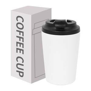 Pretty Factory Wholesale Insulated White Travel Coffee <b>Cup</b> with Black Lid Your <b>Reusable</b> Vacuum Insulated Sport Water Bottles - Product Image 1