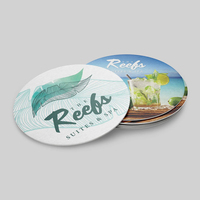 Sous-verres en carton personnalisés imprimés en offset avec finition papier d'art pour utilisation en restaurant