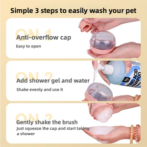 מברשת אמבט כלבים עם סבון מתקן pp tp tpr פלסטיק עבור חיית מחמד מטפח כלבים מקלחת מברשת גורים חתולים - Product Image 6