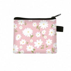 Monedero Personalizado con Estampado de Flores para Estudiantes, Bolsa de Almacenamiento de Monedas de Poliéster - Product Image 6