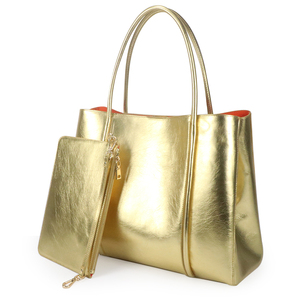 Bolso de Hombro de Cuero PU de Gran Capacidad, Metálico y de Lujo, Personalizado OEM, con Organizador Insertable y Juego de Bolsas a Juego - Product Image 3