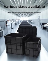 Schwarze ESD-Zirkulation sbox Anti statische Leiterplatte verpackung Aufbewahrung komponenten behälter Kunststoff-ESD-Box 600*400*255mm ESD-Box