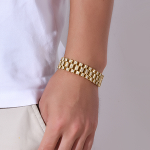 Bijoux de luxe <span class=keywords><strong>Bracelet</strong></span> de <span class=keywords><strong>montre</strong></span> en acier inoxydable étanche à l'eau <span class=keywords><strong>Bracelet</strong></span> plaqué or 18 carats Réglage 5A <span class=keywords><strong>Bracelet</strong></span> en zircon glacé pour hommes - Product Image 6