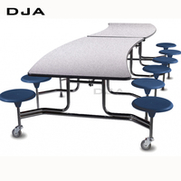 Table à manger moderne pour 12 personnes, multi-places, pour hôpitaux, écoles, cafétérias, appartements, pieds chromés, plateau en MDF de 18 mm d'épaisseur, garantie 15 ans