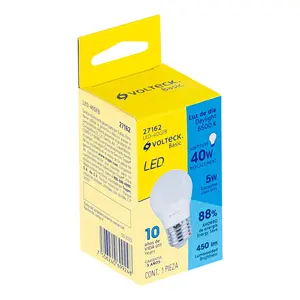 Bombilla LED VOLTECK G45 de 9W, Base E27, Luz Diurna, 500LM, 100LM/W, Lámpara de Plástico, 25000H de Vida Útil, CA 220V, Bombilla de Iluminación Básica con 2 Años de Garantía - Product Image 5