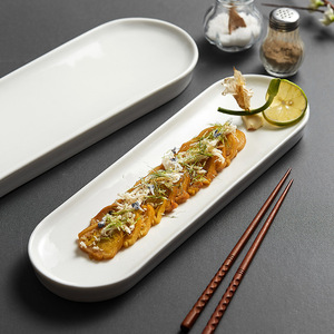 จานเซรามิกรูปทรงสี่เหลี่ยมผืนผ้าสำหรับเสิร์ฟซูชิ เค้ก เบอร์เกอร์ สเต็ก ของหวาน พาสต้า ซาชิมิ สลัด ถาดเสิร์ฟสำหรับร้านอาหาร - Product Image 1