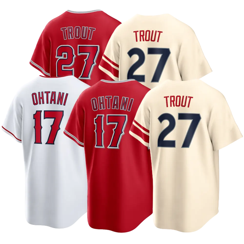 27 Mike Trout Mens Baseball Angel Short Sleeves Uniform 17 Shohei Ohtani Jerseys Custom Sports Shirts