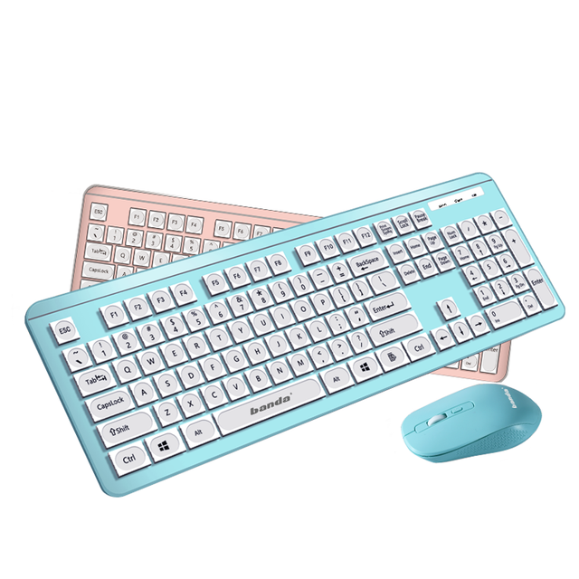 2.4GHz Chocolate Wireless Keyboard and Mouse Combo Laptop PC Office Computer Keyboard Mouse Combos With USB Receiver