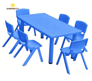 Ensemble de tables et chaises pour l'école maternelle, meubles pour enfants pour la salle de classe, en plastique durable, ergonomiques, robustes, colorés, tables et chaises pour enfants - Product Image 3