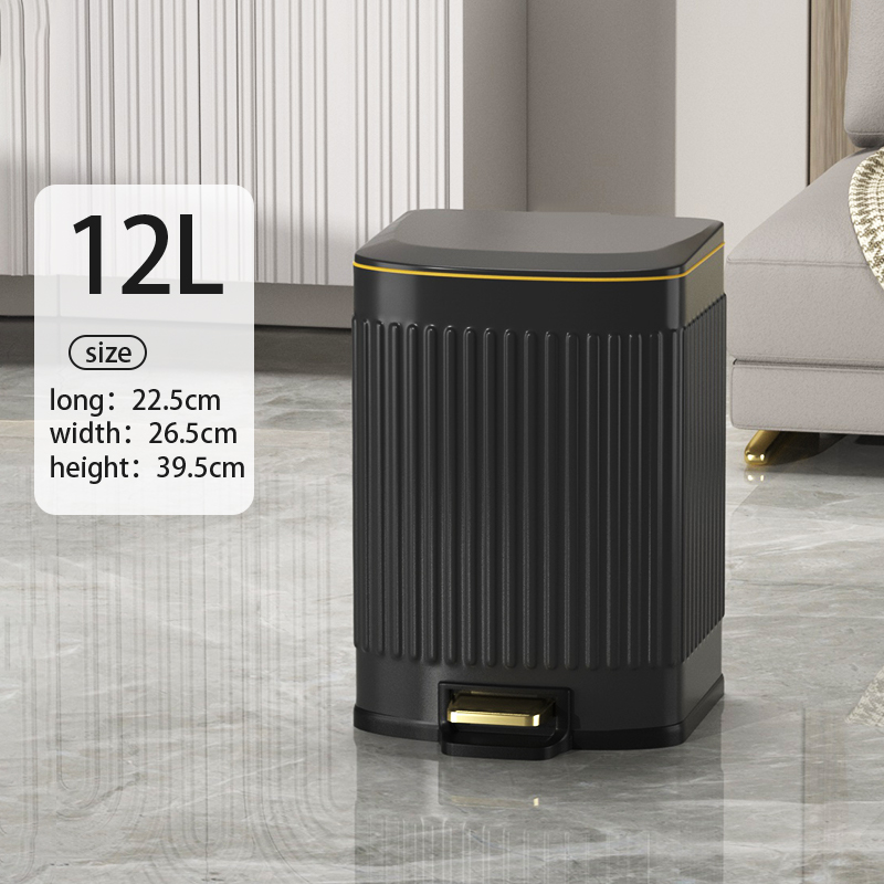 12L garbage bin black
