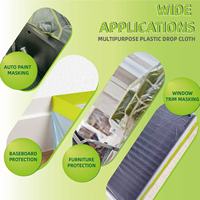 Papier crépon transparent, anti-poussière, adhésif acrylique, imperméable, facile à déchirer, pour la protection des voitures, pré-adhésif pour masquage de peinture