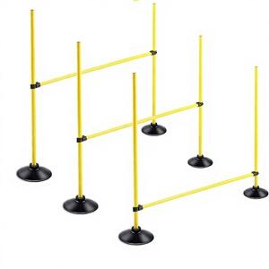Wellshow Haies d'agilité 4FT Démontables et Réglables avec Base en Caoutchouc, Équipement de Fitness pour Piste et Champ, Pack de 3 pour Entraînement <span class=keywords><strong>Physique</strong></span> de Football - Product Image 1
