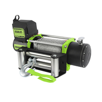 Treuil électrique 9500 LBS 12V/24V avec câble en acier de 8,3 mm et câble de 28 m, treuil à fixation par boulons pour grue automobile tout-terrain
