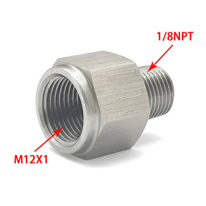 <b>Universal</b> Thread Reducer <b>Adapter</b>, 1/8" NPT Male to M12x1.0 Female, Stainless Steel, for Automotive & Hydraulic Systems - Product Image 5