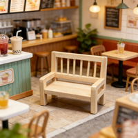 Ensemble de meubles miniatures en bois à l'échelle 1/2 pour maison de poupée
