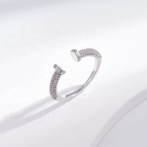 wholesale sterling <b>silver</b> 925 plata gold plated pear cut stone <b>rings</b> wedding engagement open <b>adjustable</b> finger <b>ring</b> for woman - Product Image 4