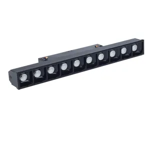 Tuya 48V 20mm Smart LED Linear Cob Grille Luzes preto branco alumínio sistema de trilhos de 4 fios PVC 6W 12W 18W 24W trilhos magnéticos