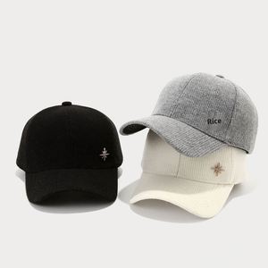 2025 New Winter Solid Color Knitted Baseball Cap Unisex Fashion Warm Casual Sports <b>Hat</b> Outdoor Fuzzy <b>Hat</b> with Snow Metal Design - Product Image 2