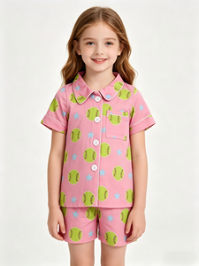 Ensemble short et t-shirt rose à manches courtes pour filles, vêtements pour petites filles, boutique de vêtements pour enfants, vente en gros, haute qualité, nouvelle arrivée, vente chaude - Product Image 1