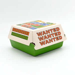 Emballage de restauration rapide OEM personnalisé, boîte de burger <span class=keywords><strong>mini</strong></span> bagasse blanche imprimée cmjn - Product Image 2