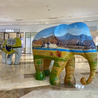 Statue de sculpture en résine de fibre de verre de vie personnalisée sculpture d'éléphant animal grandeur nature en fibre de verre à vendre
