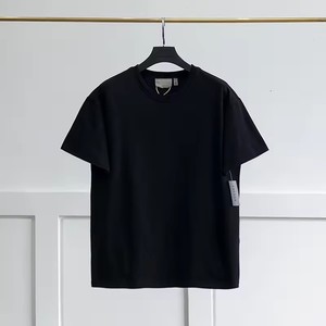 Camiseta de algodón de manga corta con cuello redondo para hombre, de color liso, ajuste regular, estilo casual, tejido de punto, teñido liso. - Product Image 4