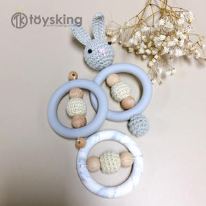 Nouveau jouet à mâcher en silicone pour bébé, lapin et éléphant, 88x88mm, perles à mâcher, <span class=keywords><strong>attache</strong></span>-sucette - Product Image 6