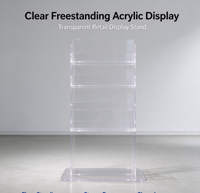 Étagère de présentation à 3 niveaux en acrylique transparent pour vitrine de magasin, exposition de produits
