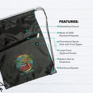 Zipper Drawstring <b>Bag</b> Custom Promotional Sports Backpack <b>Bag</b> Sublimation Printing Polyester Draw <b>String</b> <b>Bag</b> - Product Image 2