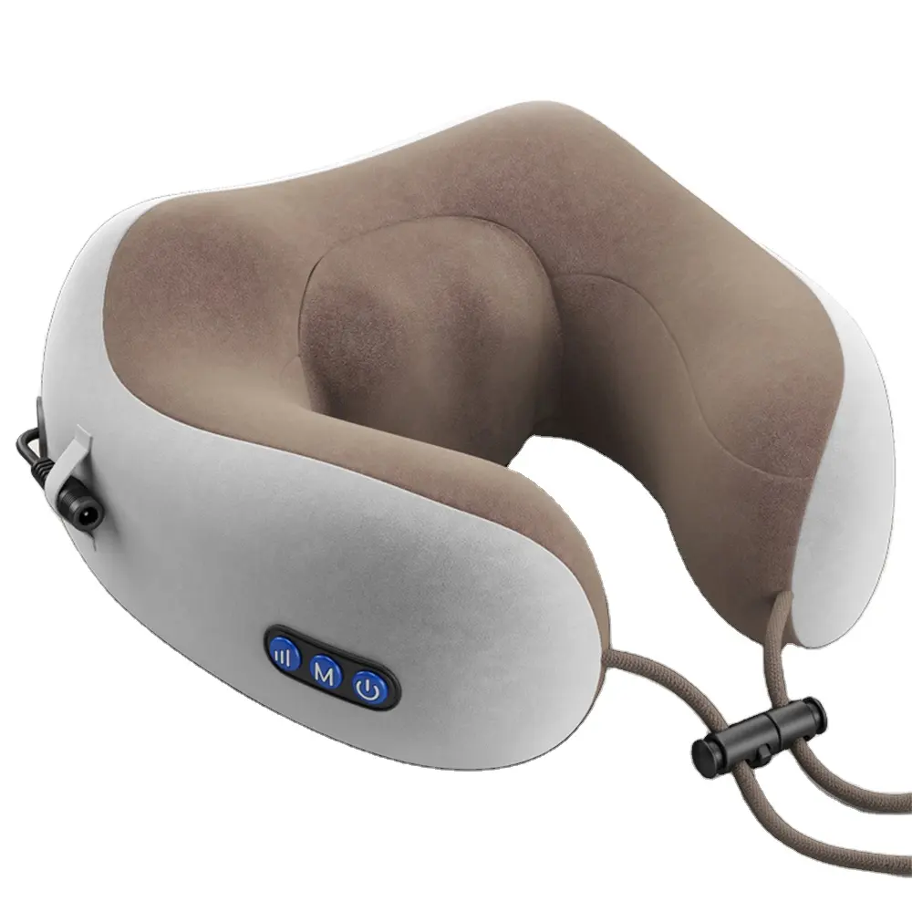Masajeador de cuello de almohada Cervical inalámbrico en forma de U Shiatsu vibrador de calefacción de viaje portátil recargable por USB