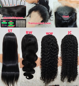 Promotion Letsfly 78$ Perruques frontales 26 pouces de haute qualité 100% cheveux humains 10A Noir & Body Wave 13x4 Dentelle transparente Jerry Curly & Water Wave - Product Image 3