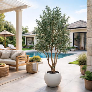 Olivier artificiel <span class=keywords><strong>en</strong></span> <span class=keywords><strong>pot</strong></span> ignifuge résistant aux UV <span class=keywords><strong>en</strong></span> plastique toucher naturel pour la maison, le jardin, l'<span class=keywords><strong>extérieur</strong></span> et l'intérieur, hauteur 220 cm/240 cm - Product Image 2
