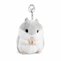 Porte-clés en peluche hamster mignon et moelleux, breloque en peluche douce, pendentif pour sac à main ou sac à dos