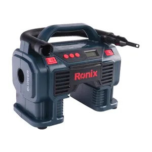 RONIX เครื่องอัดอากาศแบบพกพา 12v มินิปั๊มยาง ปั๊มลมรถยนต์ เครื่องเติมลมคอมเพรสเซอร์พร้อมไฟ LED