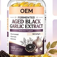Gélules d'extrait d'ail noir fermenté et vieilli OEM, 180 unités, sans odeur, supplément antioxydant