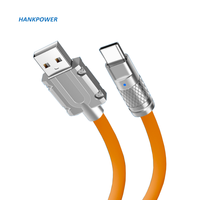 OEM usine 6A 120W USB A à Type C Micro Silicone souple charge rapide alliage de Zinc câble de données de téléphone