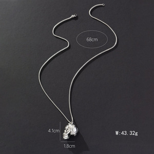 Collier avec pendentif en forme de crâne de serpent, bijoux tibétains en argent pour hommes, style Hip Hop Rock, XL 00035 - Product Image 2